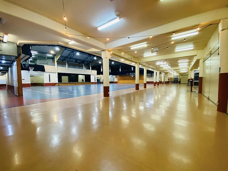 open space alongside indoor sport court