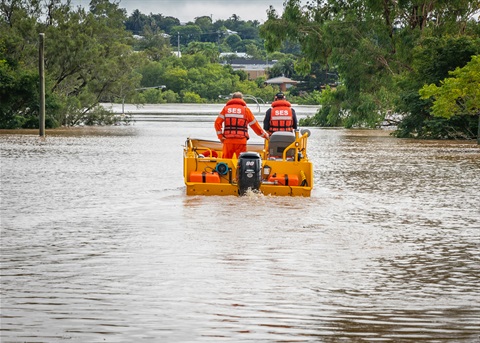 State Emergency Services SES Rescuse Boat Flood