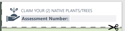 claim your 2 native plants assessment number