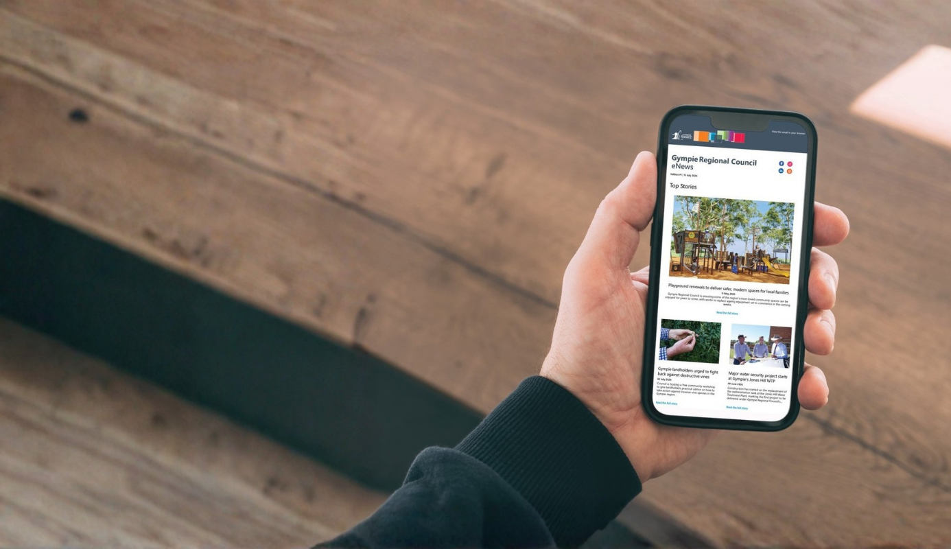 Council eNews displaying on a phone 