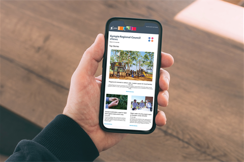 Council eNews displaying on a phone 