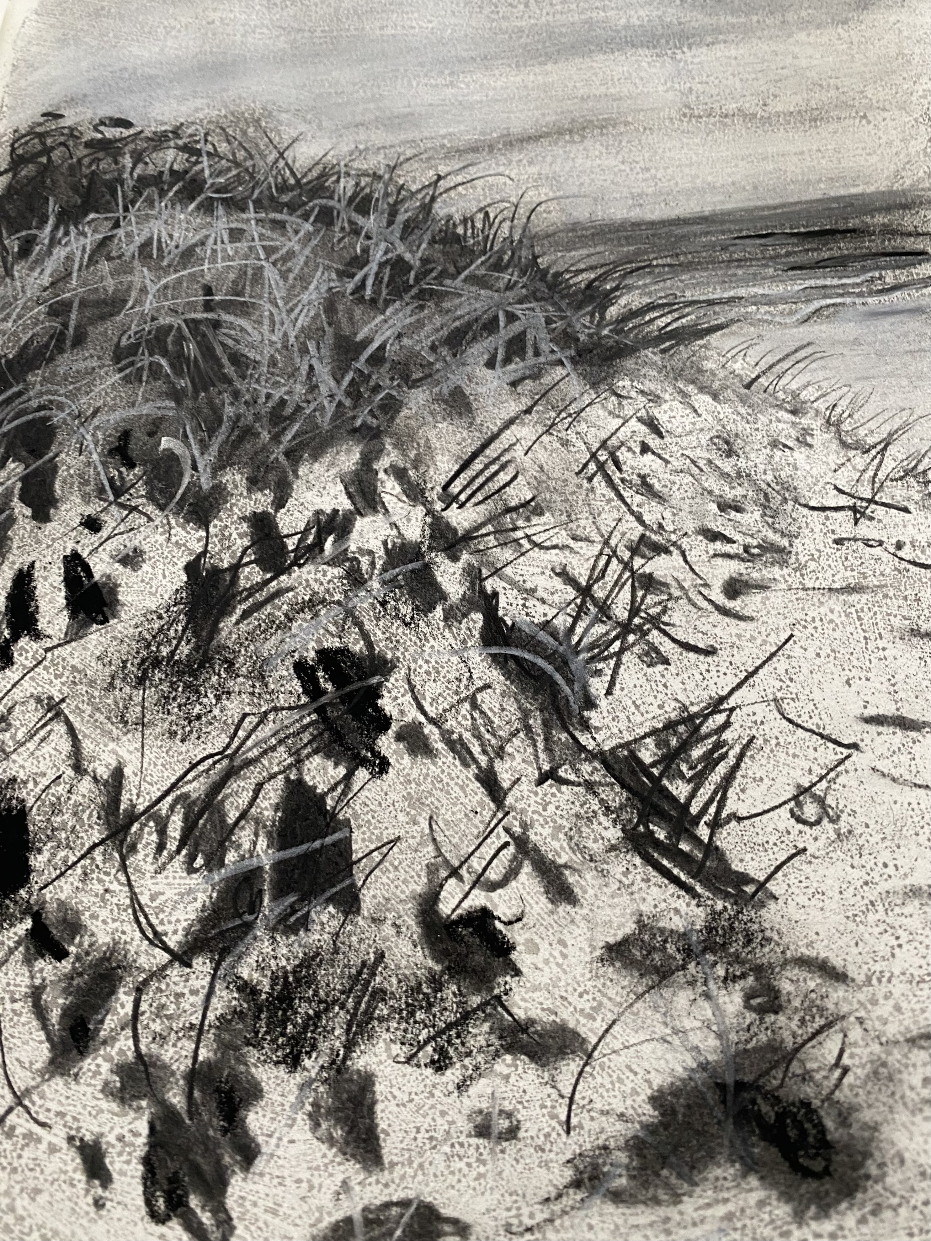Beach study 2 charcoal on paper 28x20cm