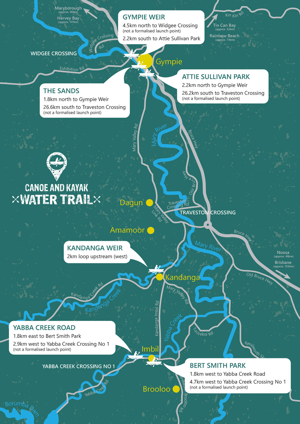 Canoe and kayak water trail map