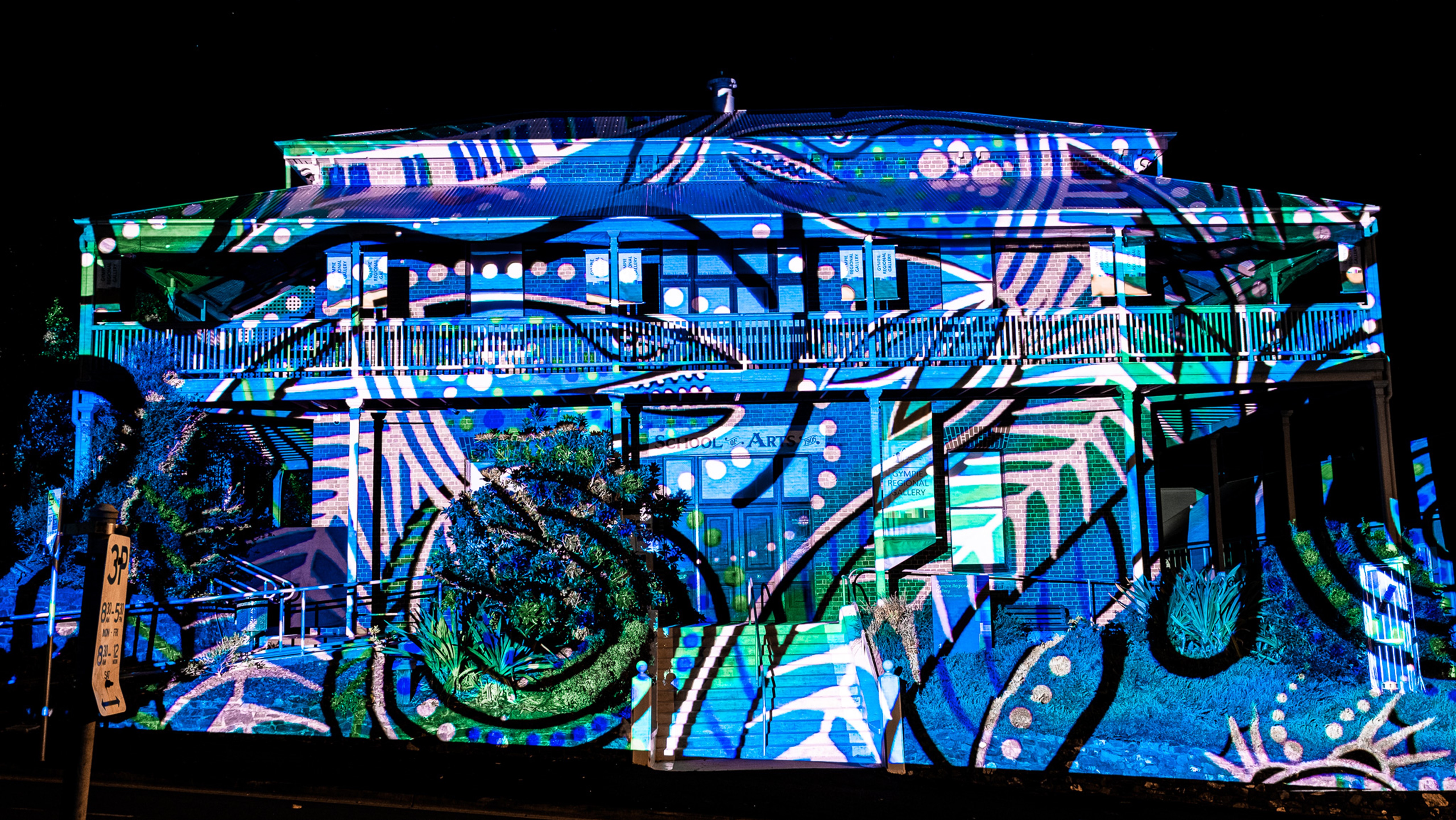 Gallery projection artwork earth base media 2